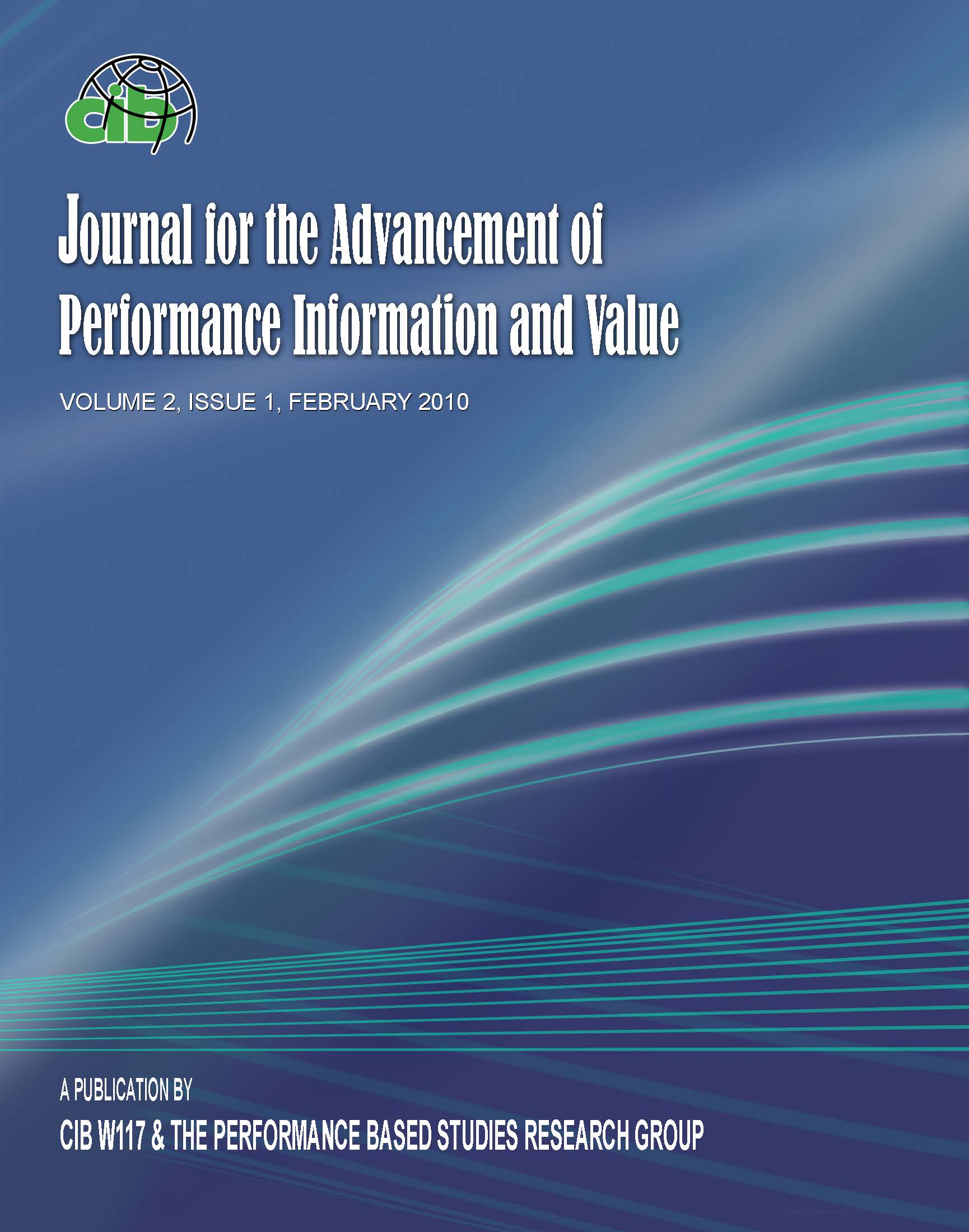 					View Vol. 2 No. 1 (2010): Journal for the Advancement of Performance Information and Value
				